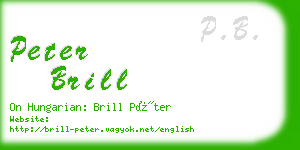 peter brill business card